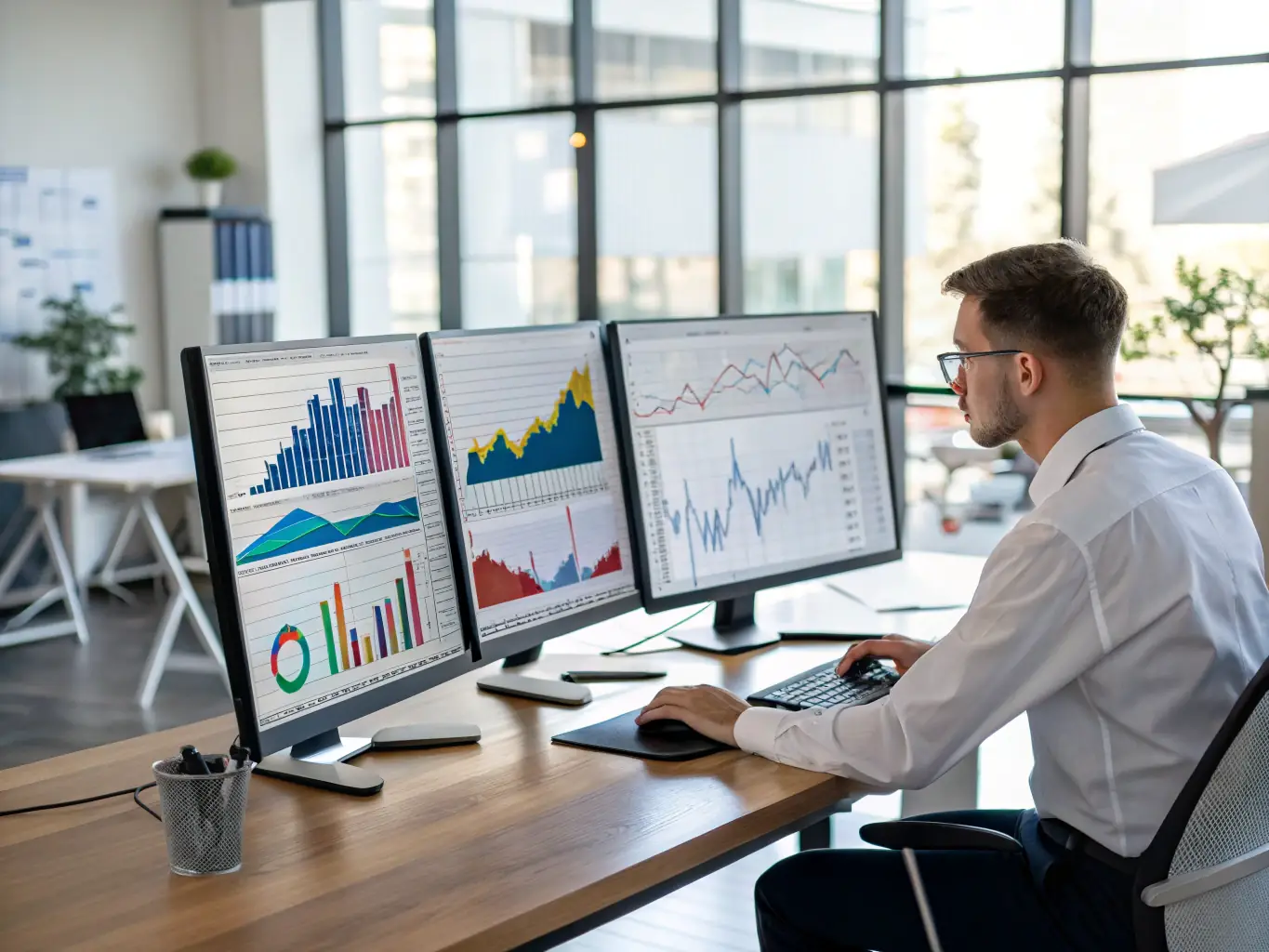 A vibrant image showcasing a seamless integration of AI tools into a business workflow, with data visualizations and automated processes highlighted.