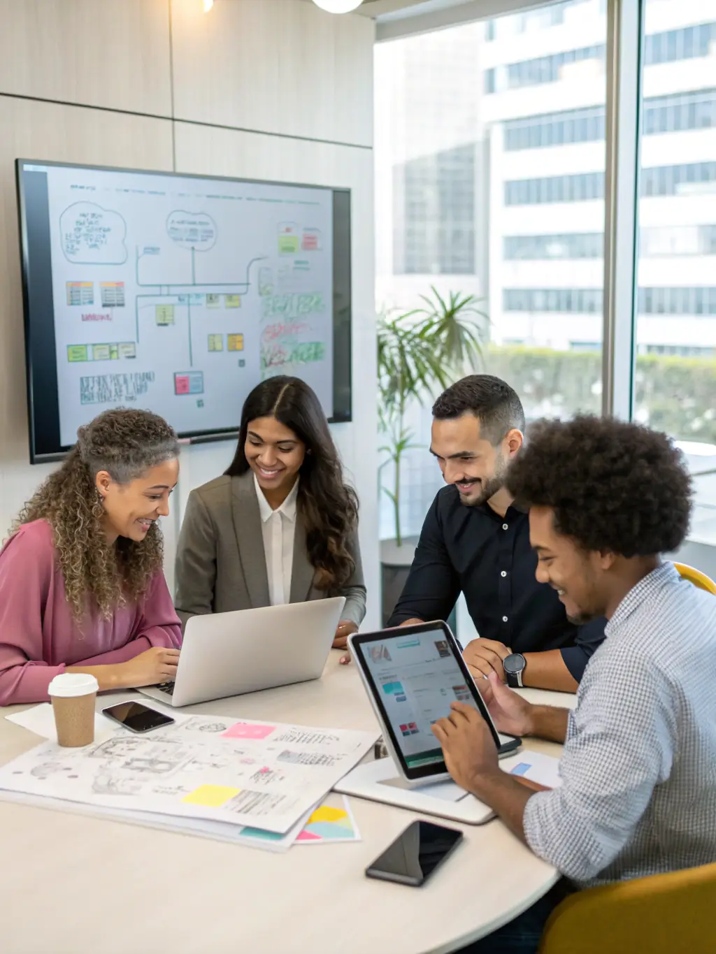 A diverse team of animators and AI working together, showcasing the blend of human creativity and artificial intelligence.