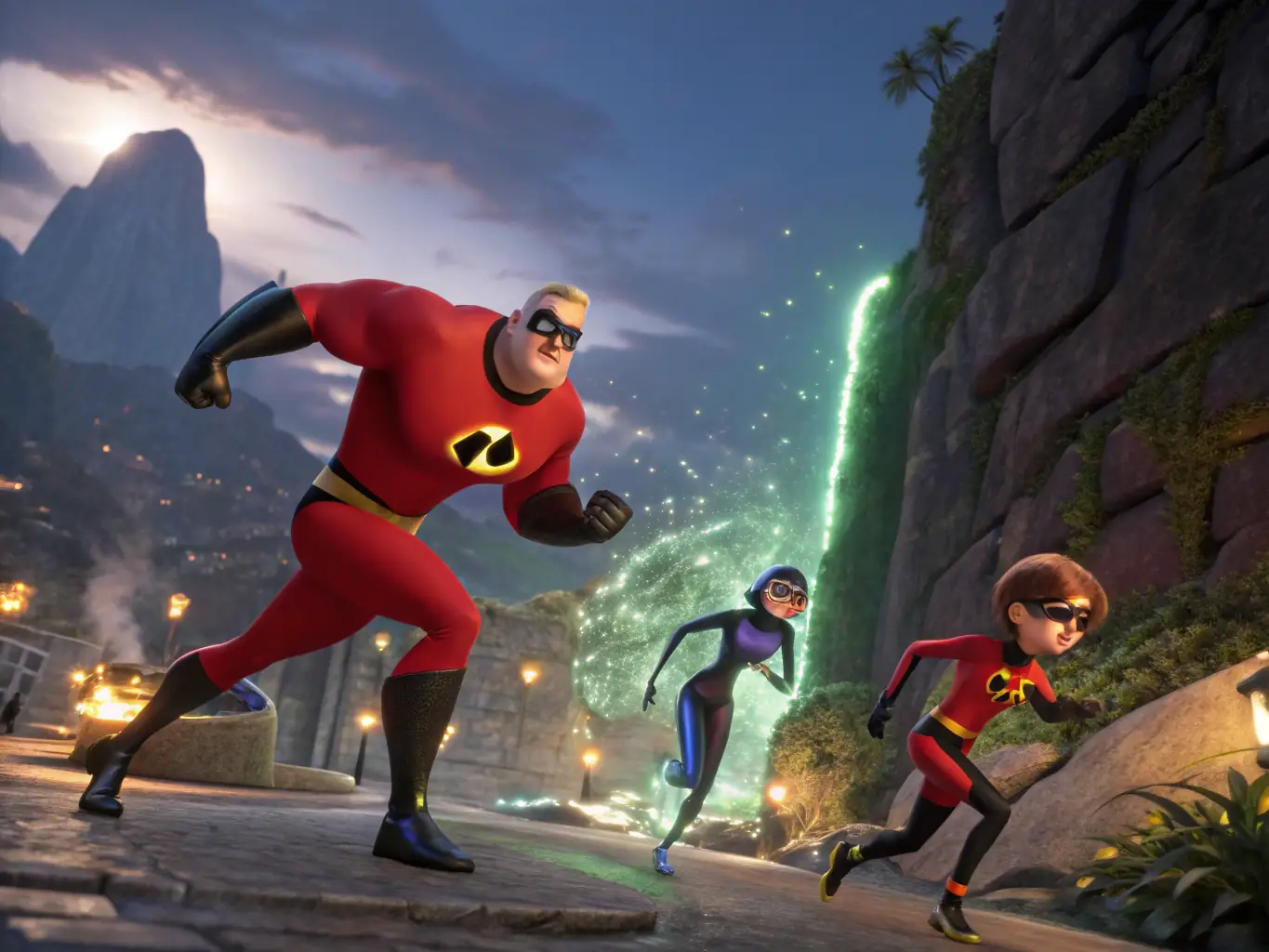 A sleek, futuristic animated scene with dynamic lighting and detailed character animations, exemplifying Smack Media's Premium Animation service.