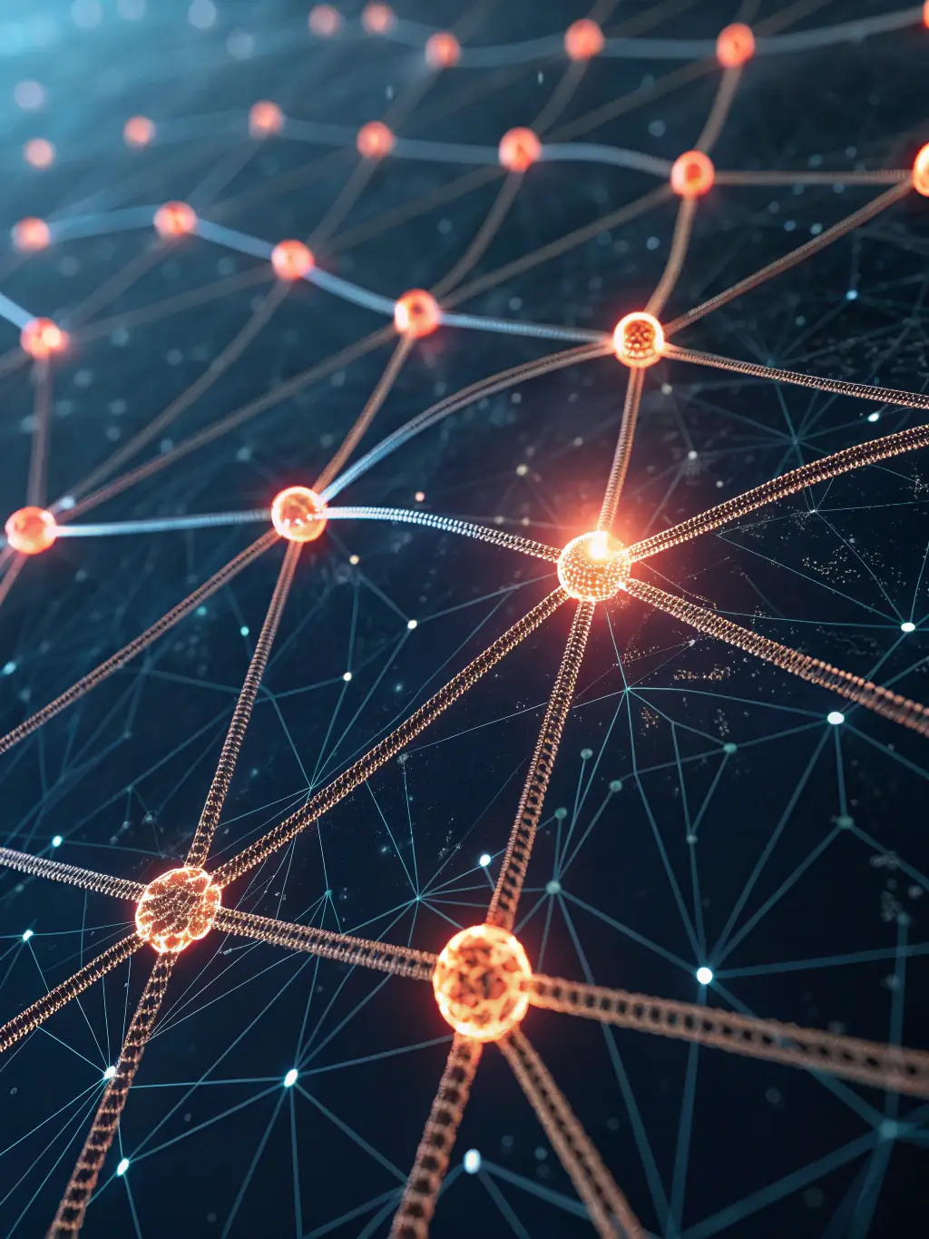 A futuristic, abstract image representing AI, with glowing lines and interconnected nodes, symbolizing intelligent automation in video production.